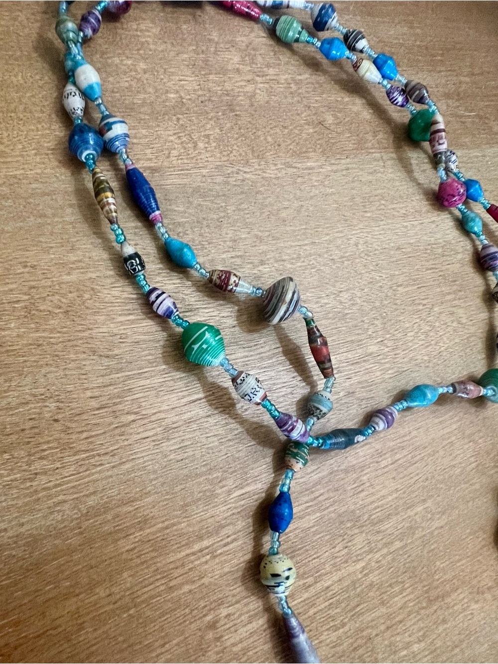 Hand Crafted Multicolor Beaded Necklace with Turtle Pendant - Picture 4 of 5